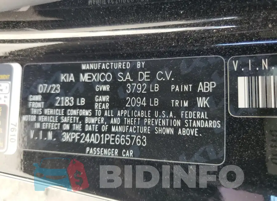3KPF24AD1PE665763 Photo# 12