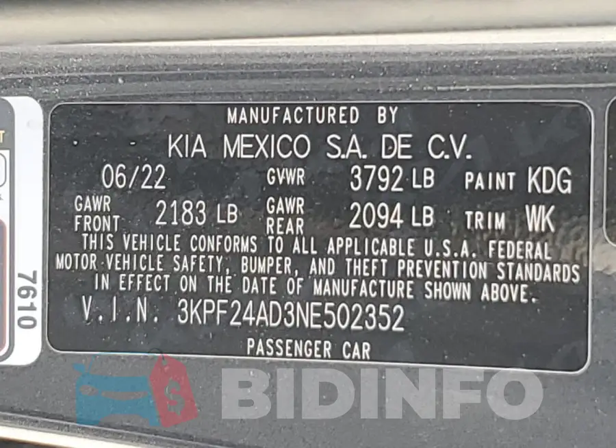 3KPF24AD3NE502352 Photo# 12