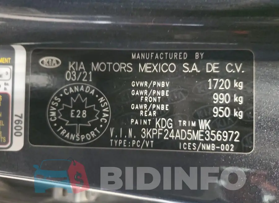 3KPF24AD5ME356972 Photo# 13