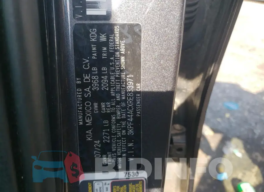 3KPF44ACXRE833971 Photo# 13