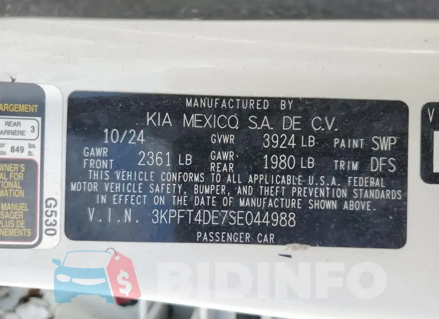 3KPFT4DE7SE044988 Photo# 13