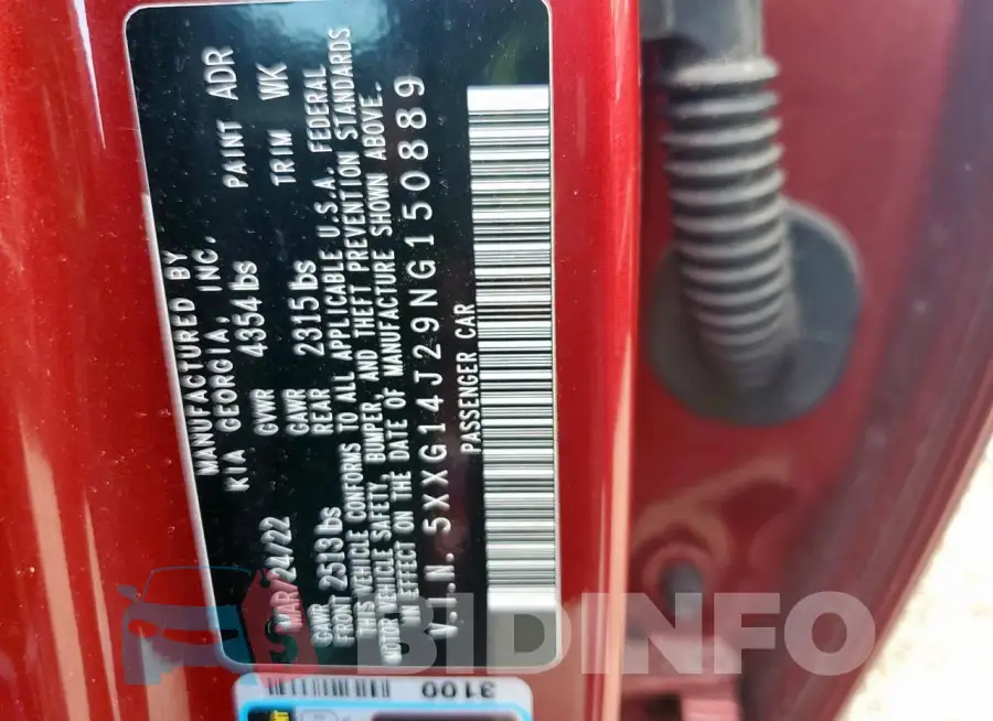 5XXG14J29NG150889 Photo# 12