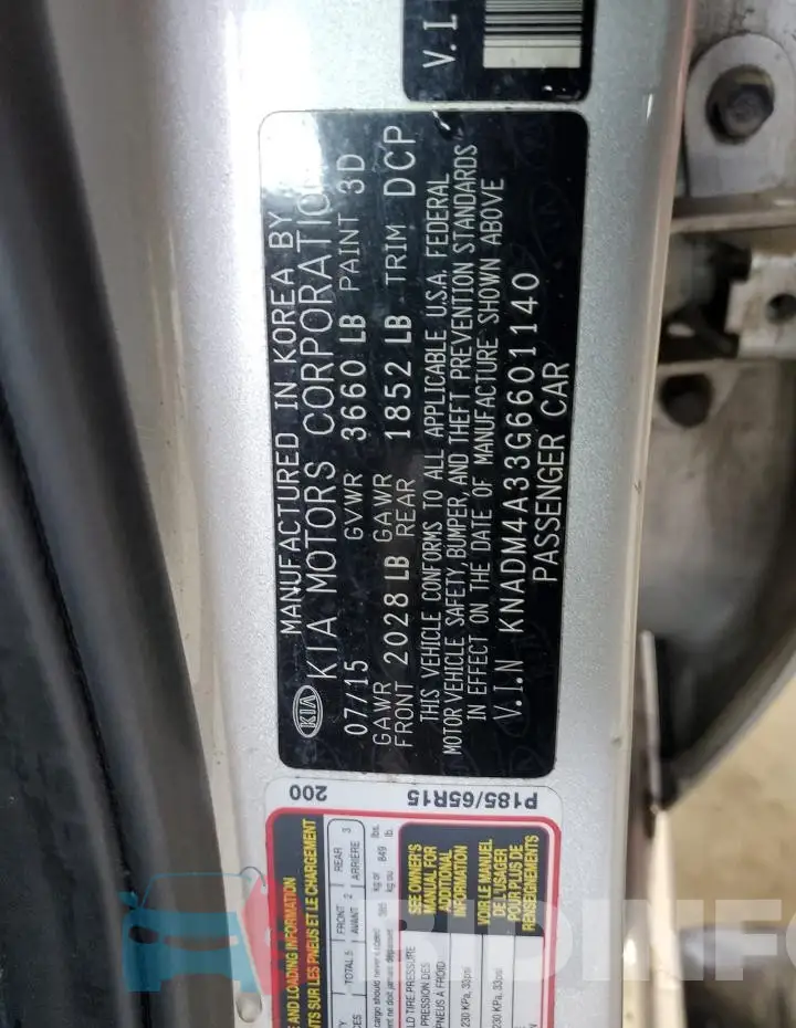 KNADM4A33G6601140 Photo# 13