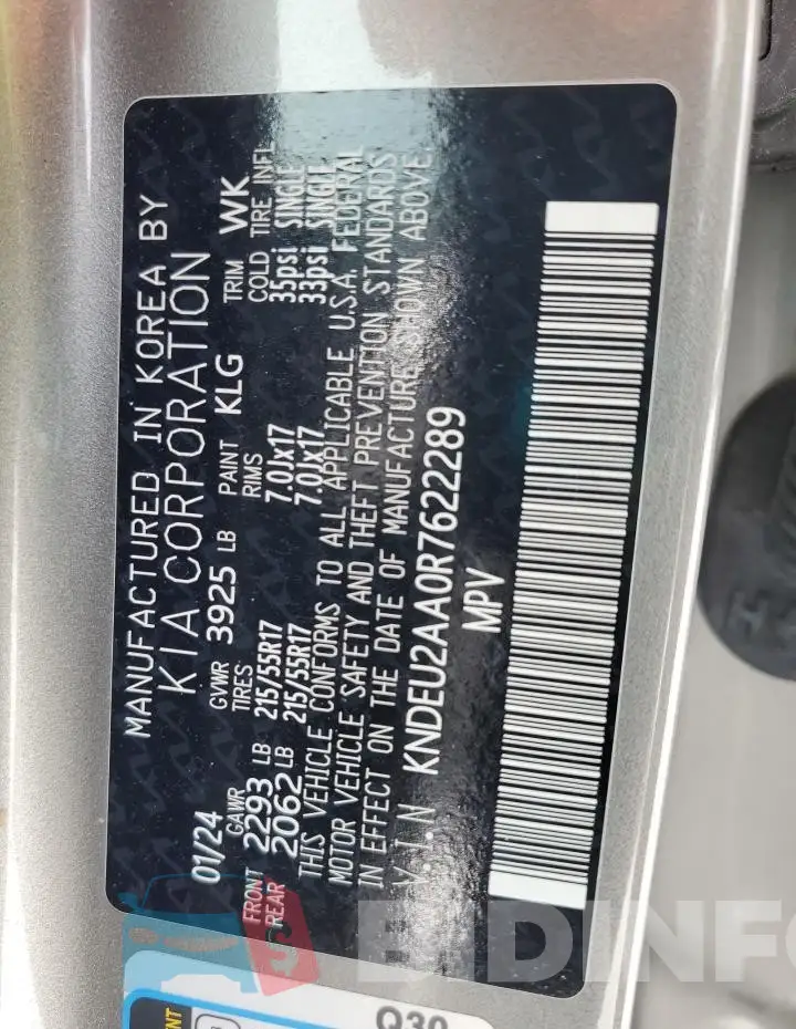 KNDEU2AA0R7622289 Photo# 13