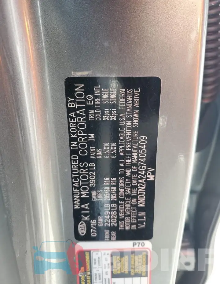 KNDJN2A24G7405409 Photo# 12