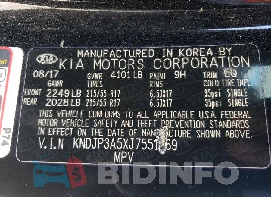 KNDJP3A5XJ7551069 Photo# 13