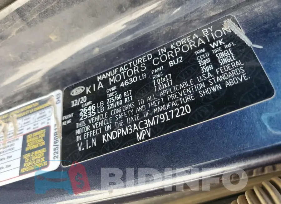 KNDPM3AC3M7917220 Photo# 14
