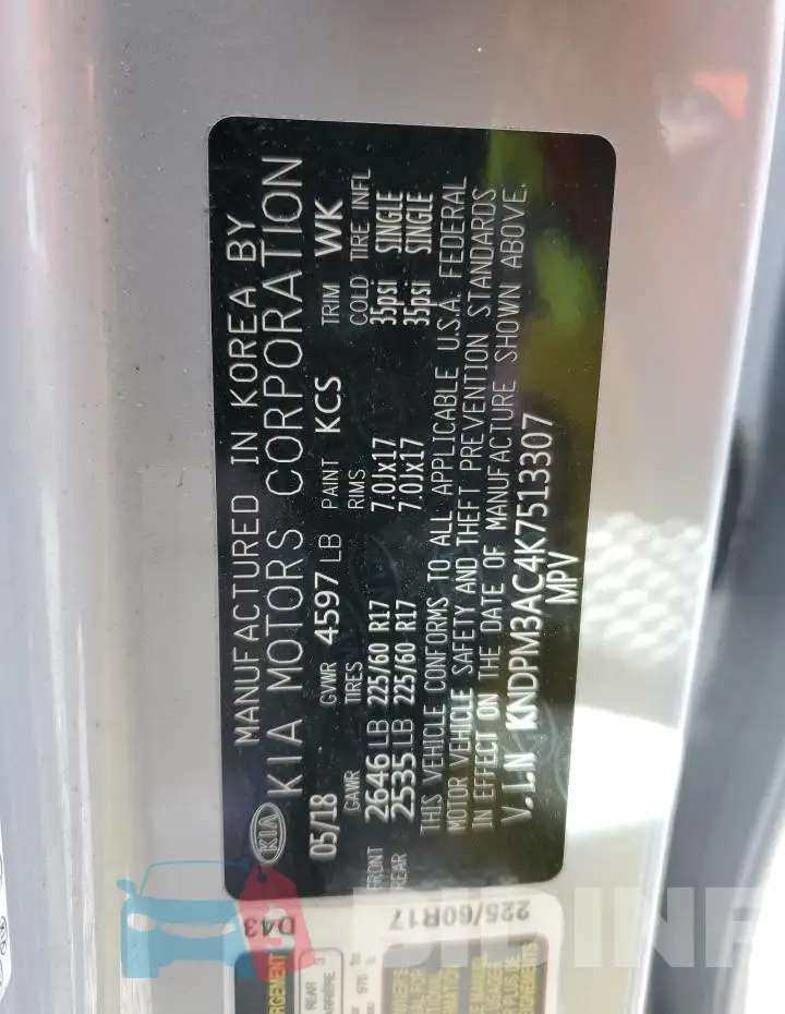 KNDPM3AC4K7513307 Photo# 13