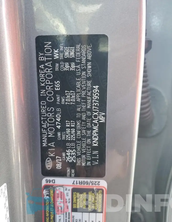 KNDPMCACXJ7379594 Photo# 13
