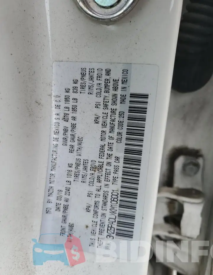 3MZBPADLXKM106001 Photo# 12
