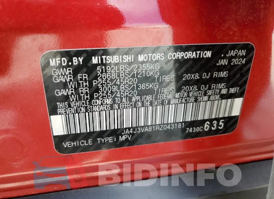 JA4J3VA81RZ043181 Photo# 13