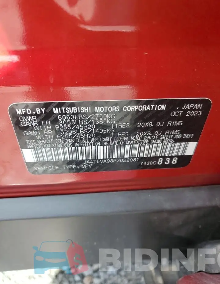 JA4T5VA98RZ022081 Photo# 13