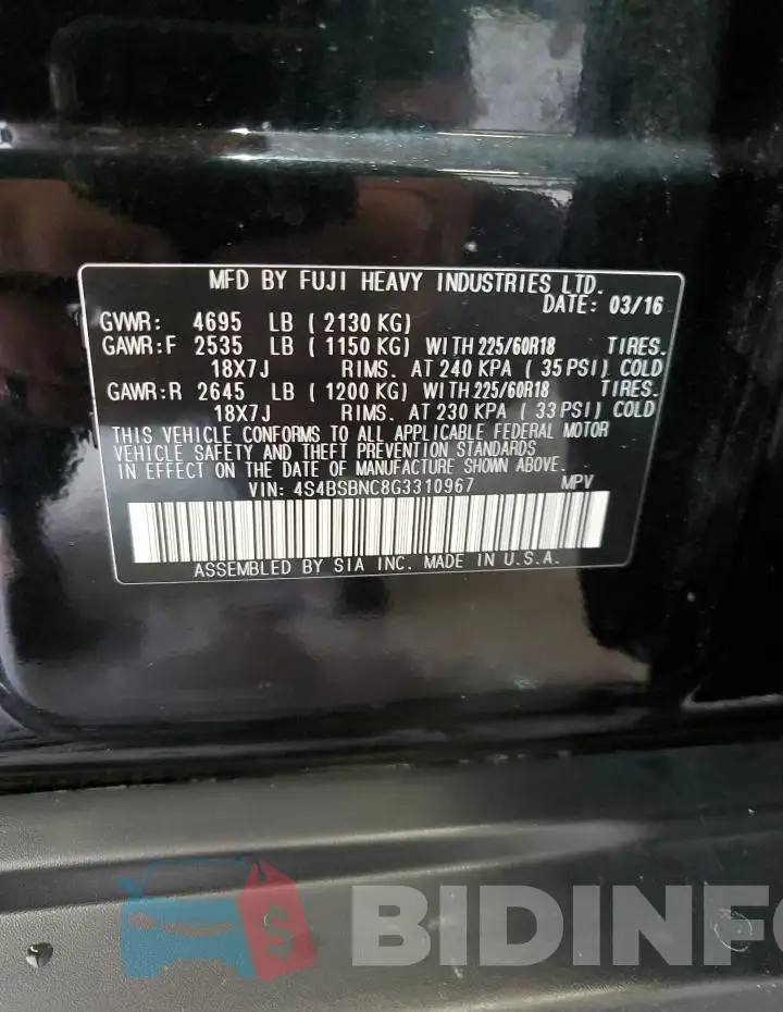 4S4BSBNC8G3310967 Photo# 14