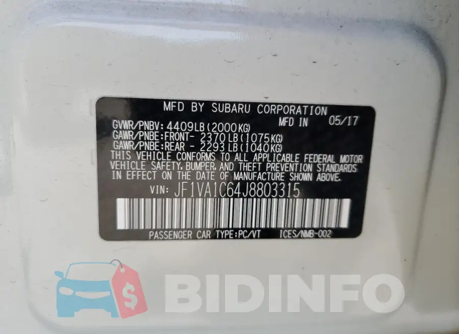 JF1VA1C64J8803315 Photo# 12