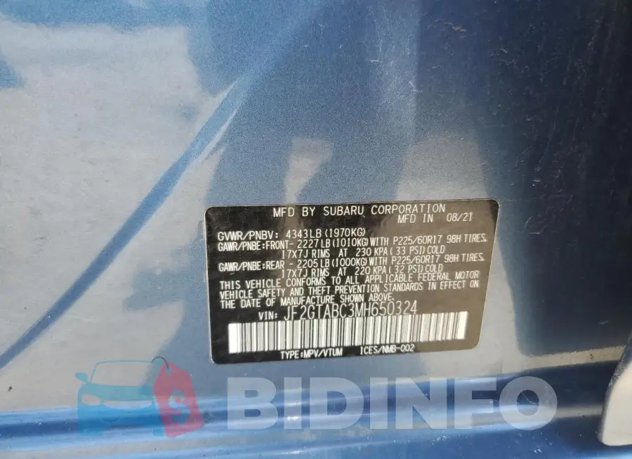 JF2GTABC3MH650324 Photo# 13