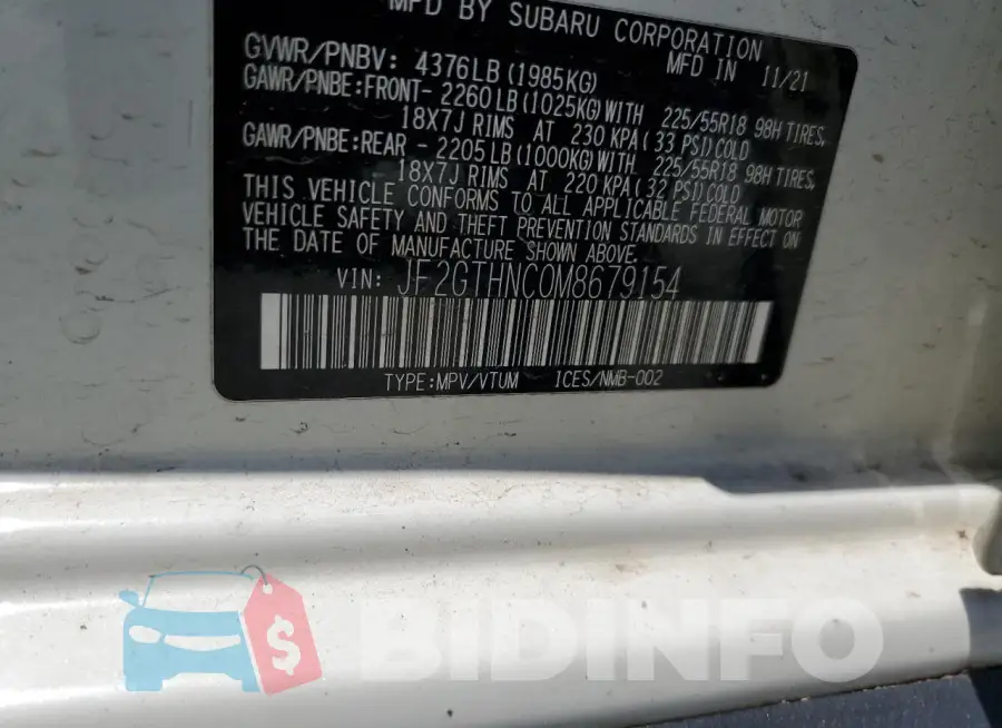 JF2GTHNC0M8679154 Photo# 12