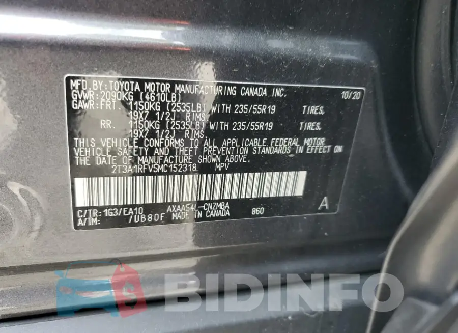 2T3A1RFV5MC152318 Photo# 13