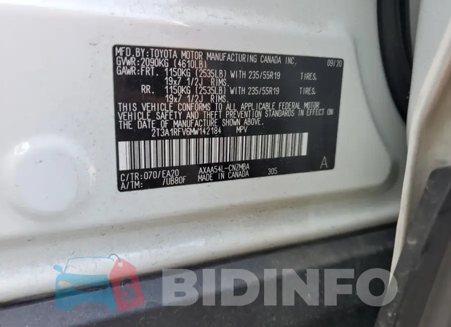 2T3A1RFV6MW142184 Photo# 13