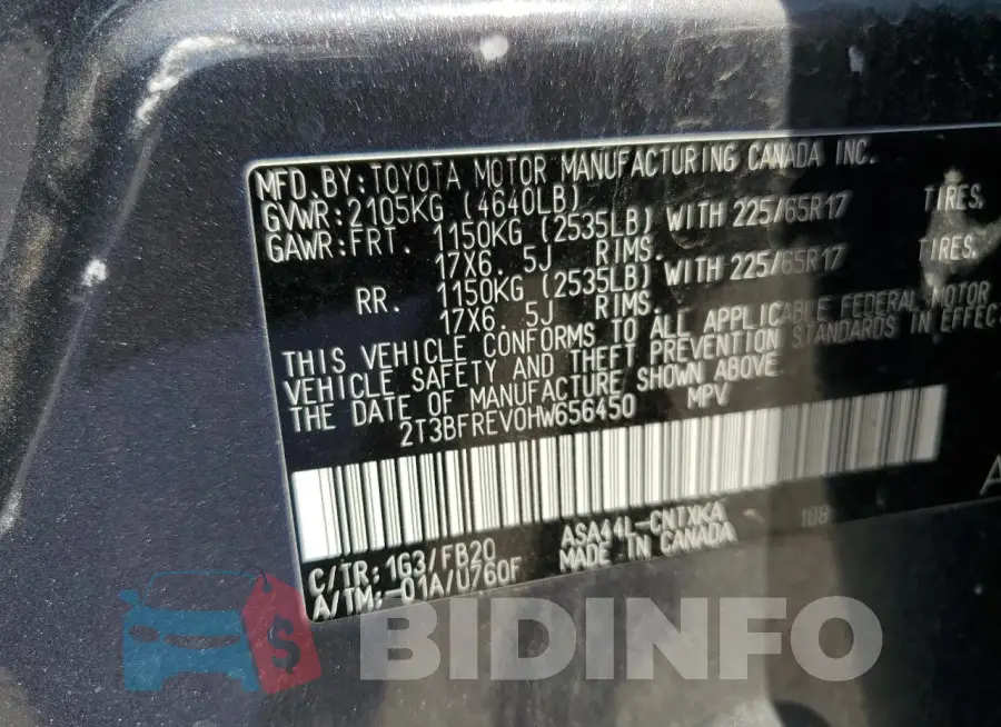 2T3BFREV0HW656450 Photo# 13