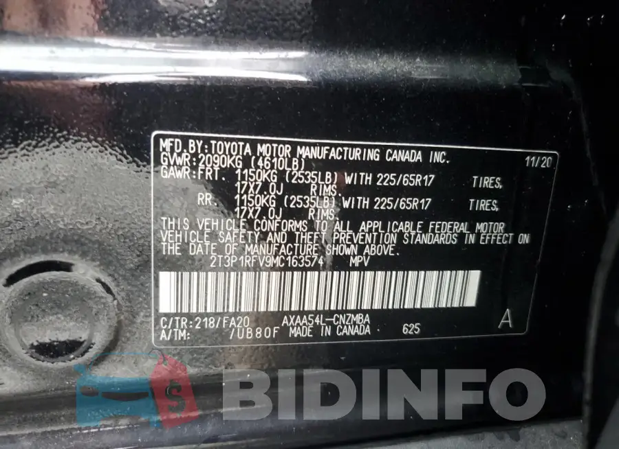 2T3P1RFV9MC163574 Photo# 13