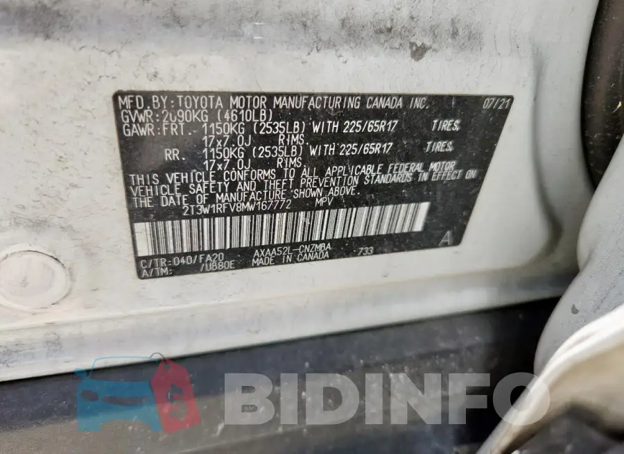 2T3W1RFV8MW167772 Photo# 13