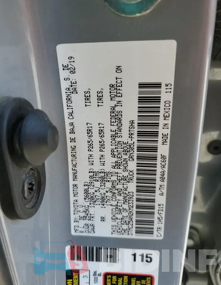 3TMCZ5AN2KM233923 Photo# 12