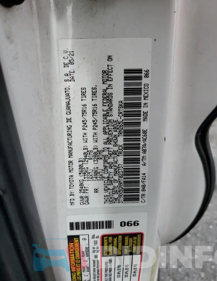 3TYRX5GN9MT023737 Photo# 12