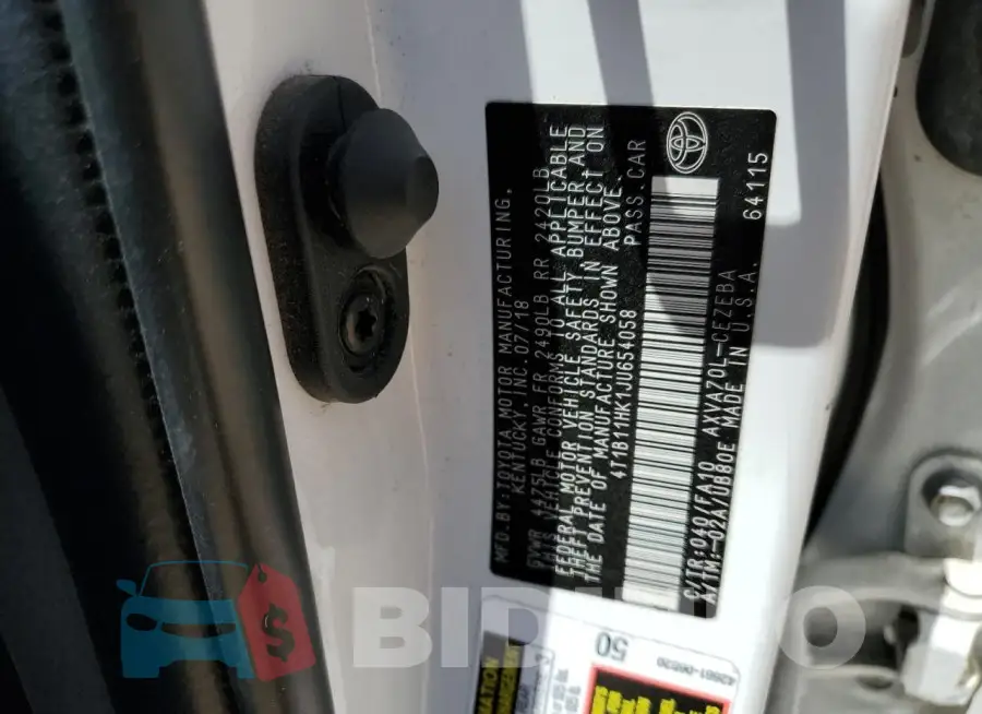 4T1B11HK1JU654058 Photo# 13