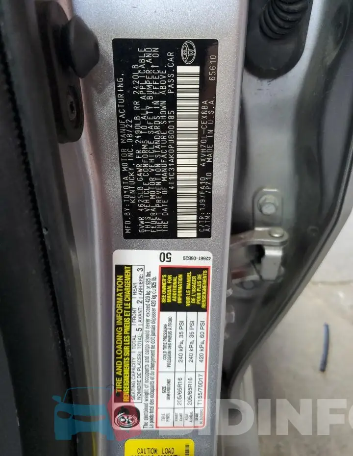 4T1C31AK0PU600185 Photo# 12