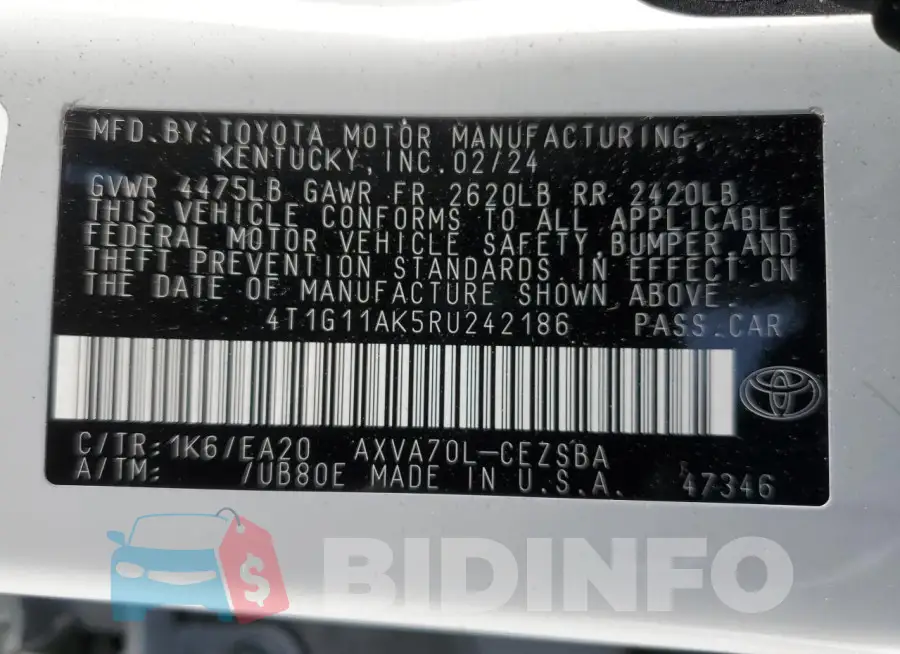 4T1G11AK5RU242186 Photo# 12