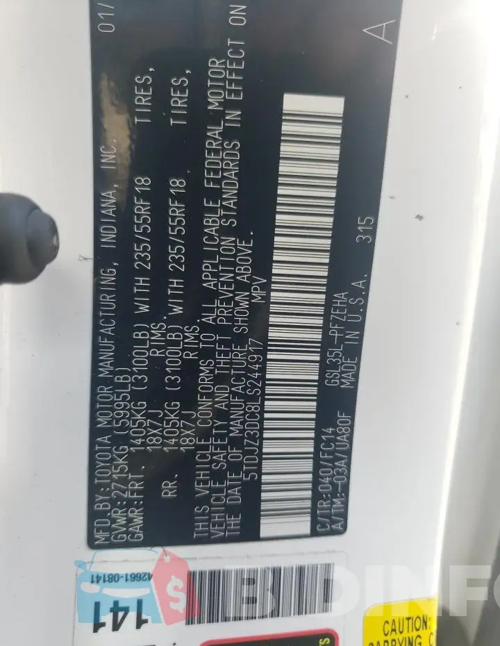 5TDJZ3DC8LS244917 Photo# 13