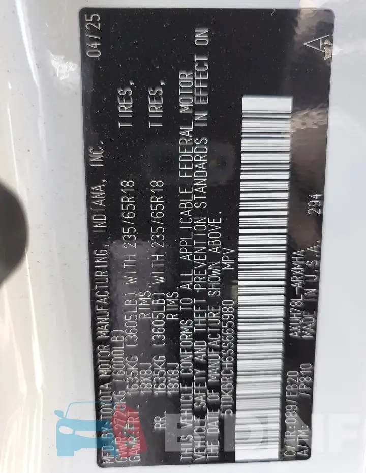 5TDKBRCH6SS665980 Photo# 14