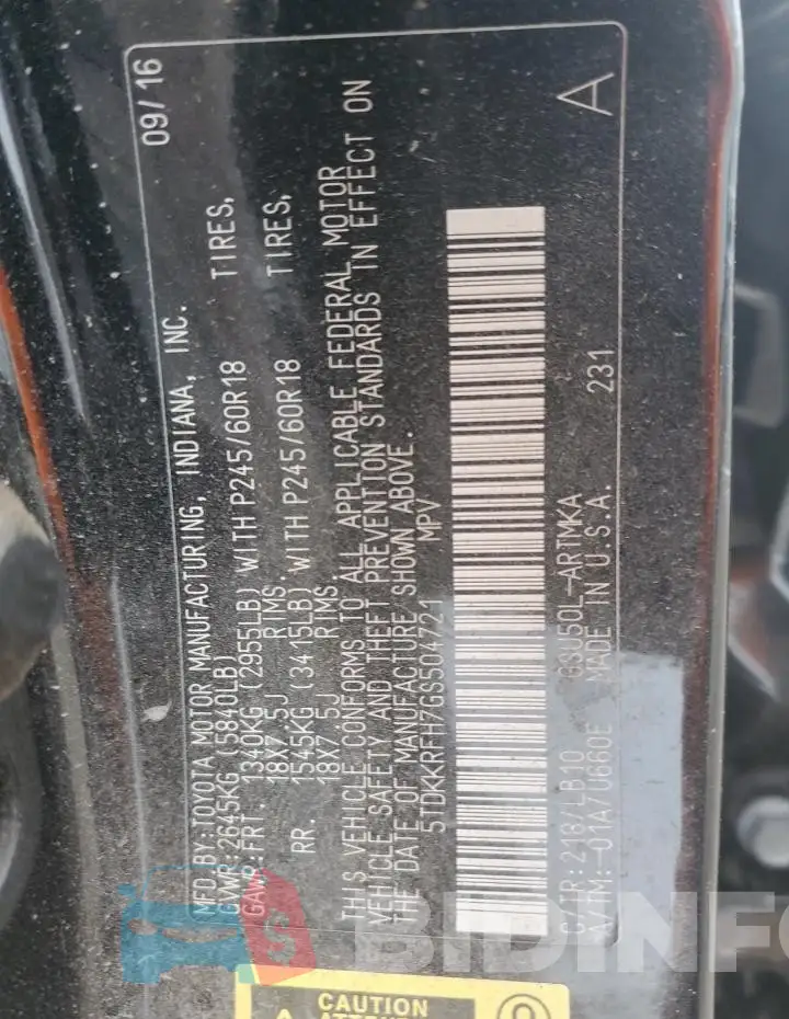5TDKKRFH7GS504721 Photo# 14