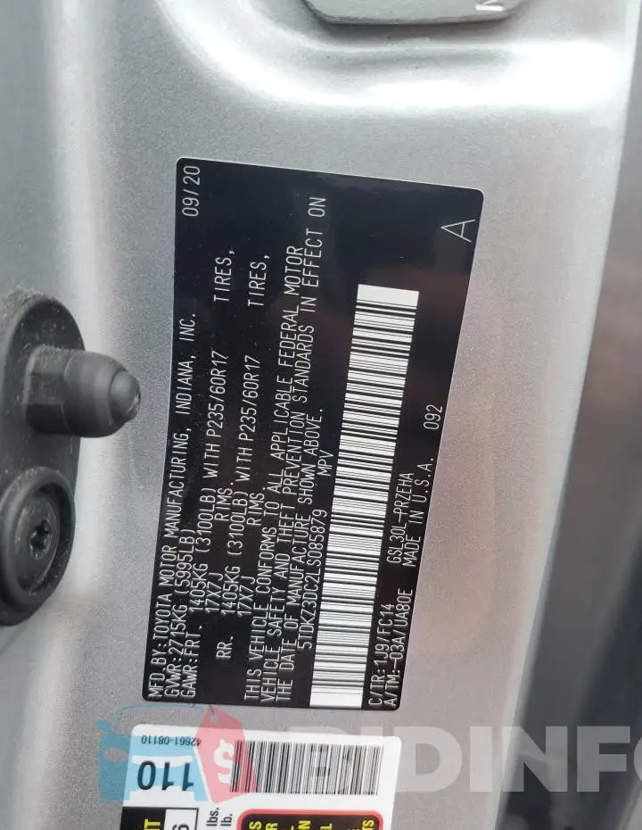 5TDKZ3DC2LS085879 Photo# 13