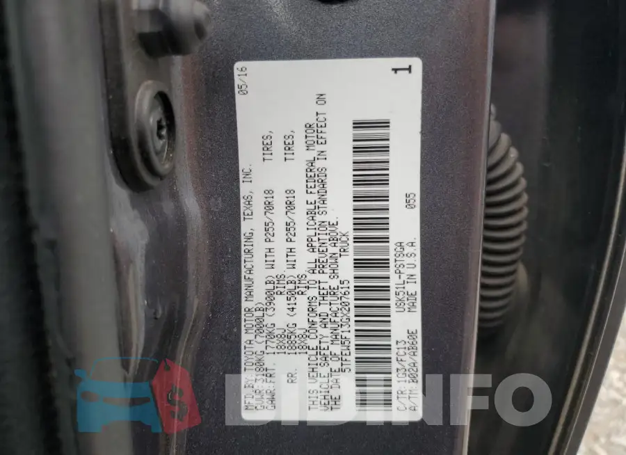 5TFEW5F13GX207615 Photo# 12
