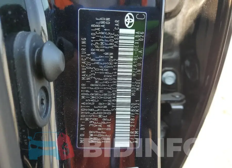 5YFB4MDE3RP141142 Photo# 12