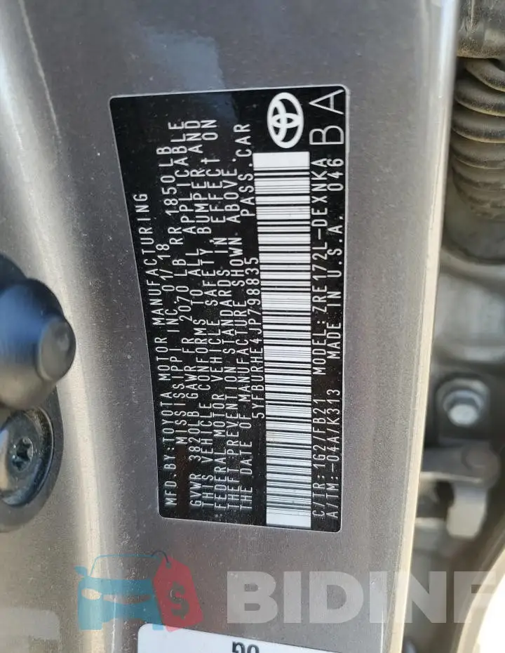 5YFBURHE4JP798835 Photo# 13