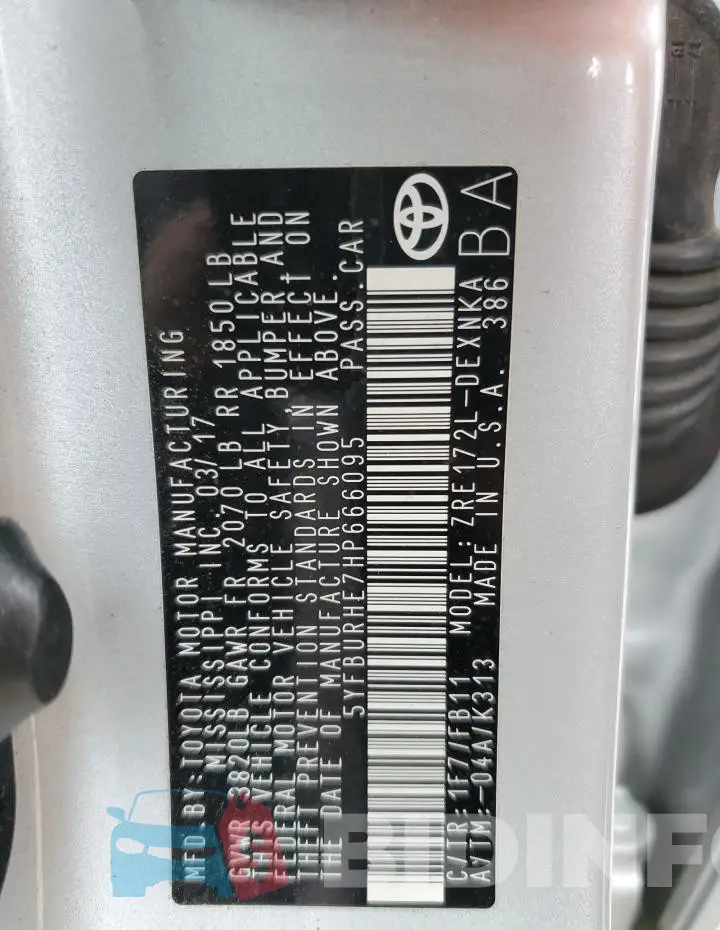 5YFBURHE7HP666095 Photo# 13