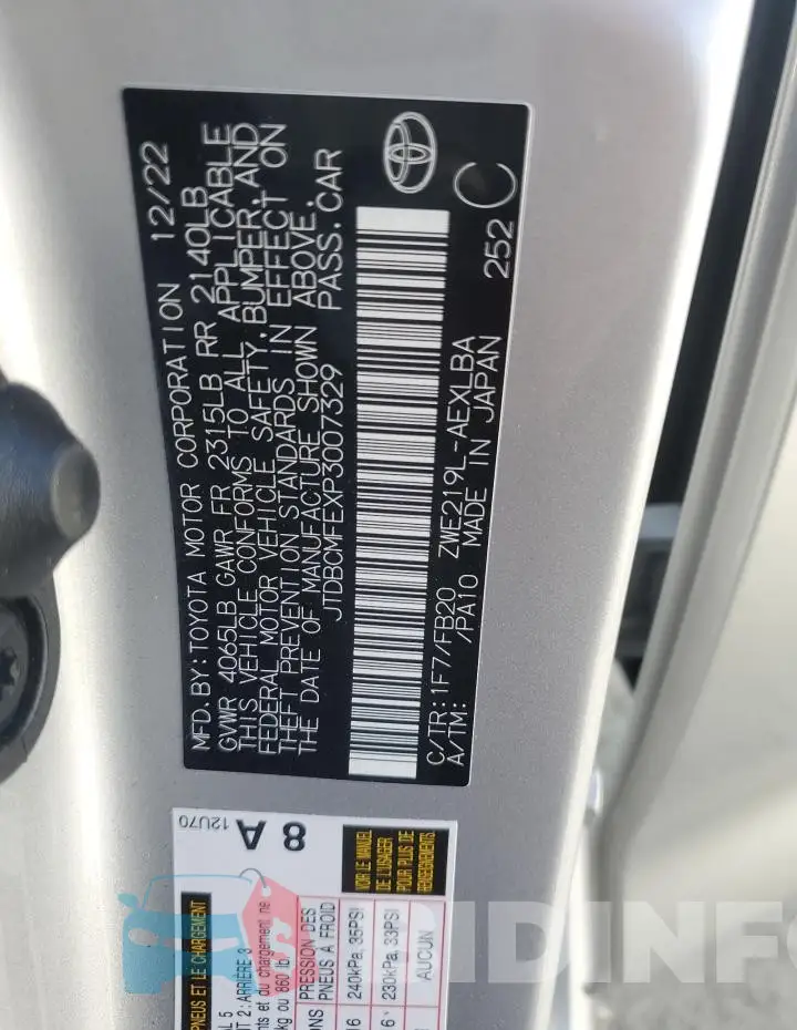 JTDBCMFEXP3007329 Photo# 12