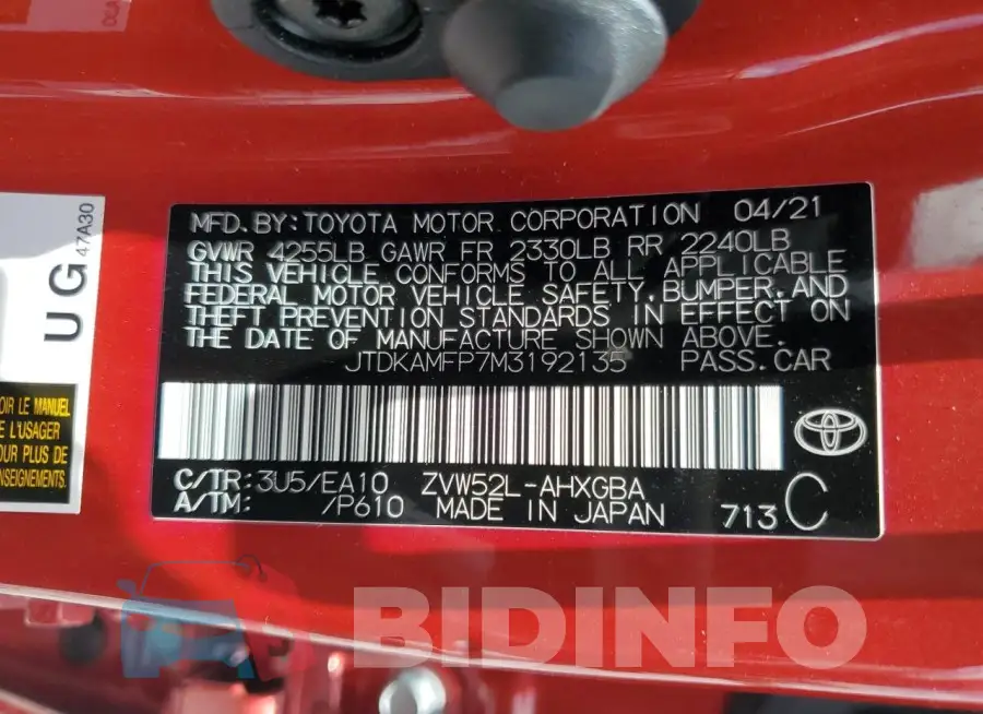 JTDKAMFP7M3192135 Photo# 12