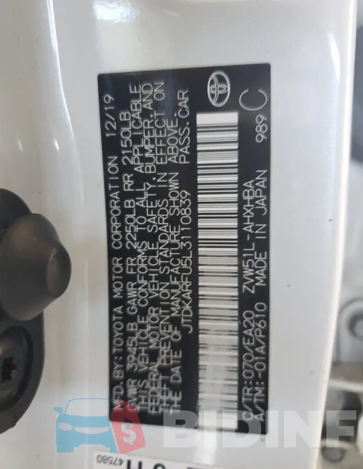 JTDKARFU5L3110839 Photo# 12
