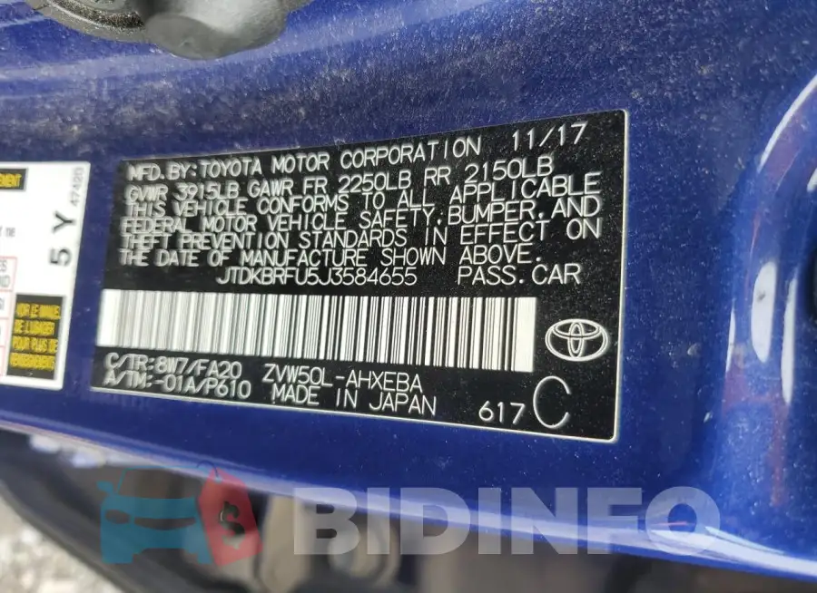 JTDKBRFU5J3584655 Photo# 12