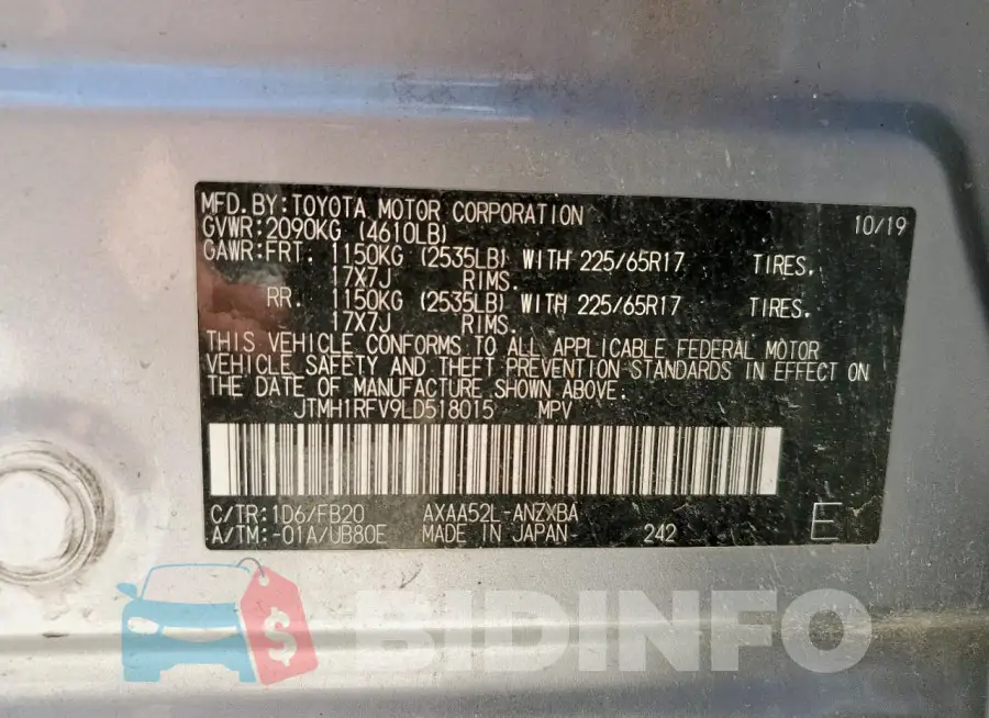 JTMH1RFV9LD518015 Photo# 13