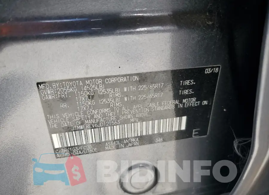 JTMWFREV6JD121563 Photo# 12