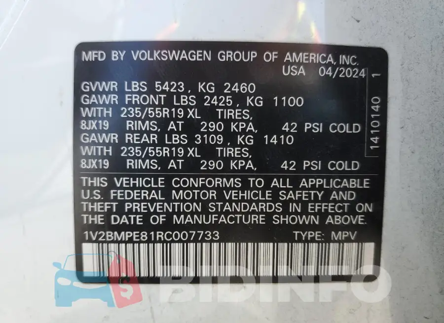 1V2BMPE81RC007733 Photo# 12