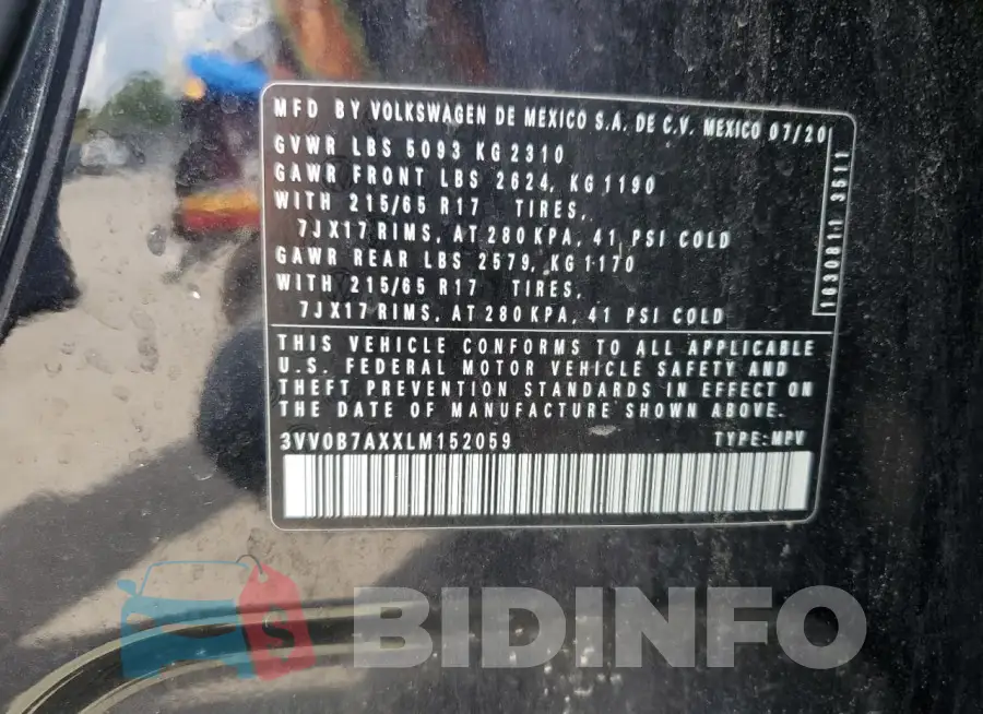 3VV0B7AXXLM152059 Photo# 13