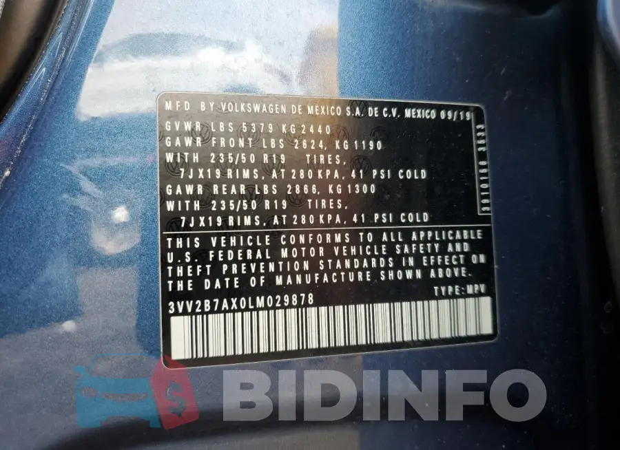 3VV2B7AX0LM029878 Photo# 13
