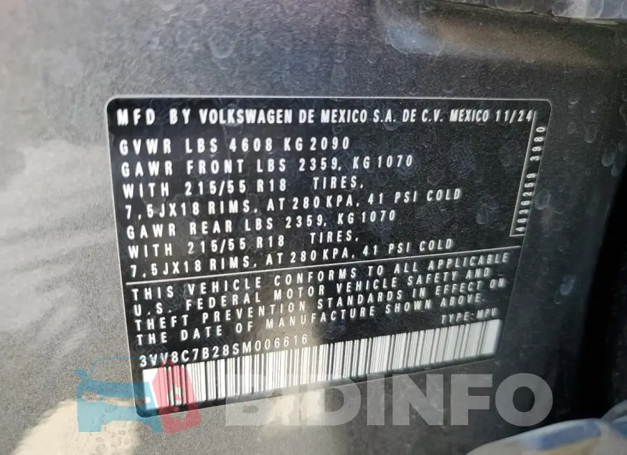 3VV8C7B28SM006616 Photo# 13