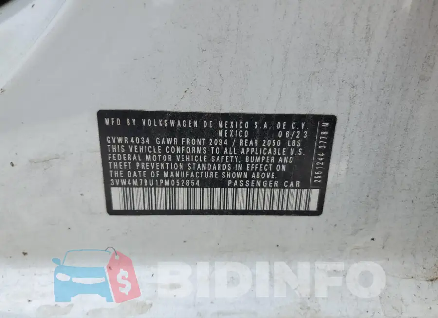 3VW4M7BU1PM052854 Photo# 12