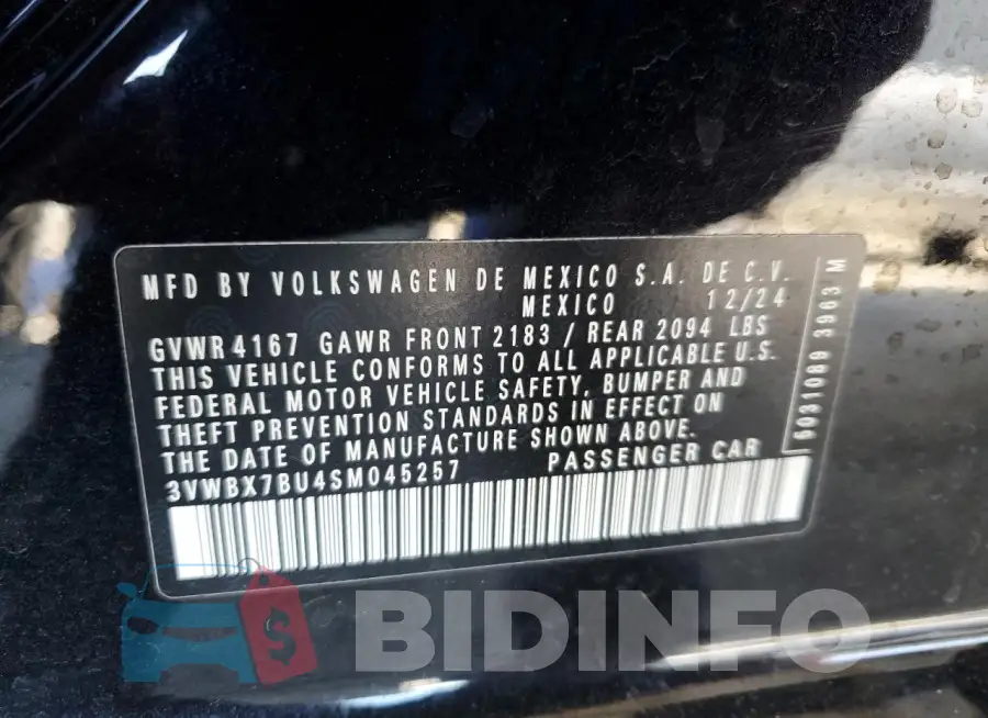 3VWBX7BU4SM045257 Photo# 12